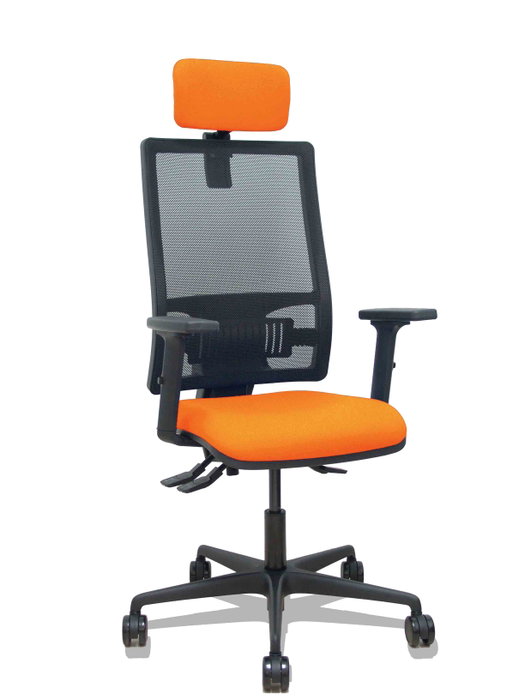 PIQUERAS Y CRESPO Silla Bormate con Mecanismo Asíncrono, Asiento Naranja y Respaldo Negro