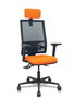 PIQUERAS Y CRESPO Silla Bormate con Mecanismo Asíncrono, Asiento Naranja y Respaldo Negro