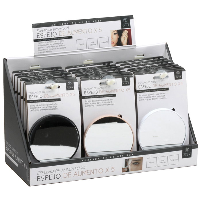 Cosmetic Club Espejo de Aumentos 5x Diámetro 9,2 cm Cosmética con Ventosas Colores Surtidos Cosmetic Club Espejo de Aumentos 5x Diámetro 9,2 cm Cosmética con Ventosas Colores Surtidos