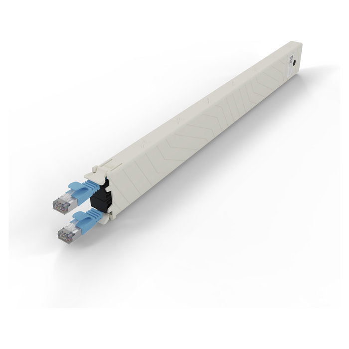 PATCHBOX patchbox.one Kupferkassette 8RU (0,8 m), Cable de Red Cat. 6a U/FTP STP, PoE Activo, Azul, RJ-45