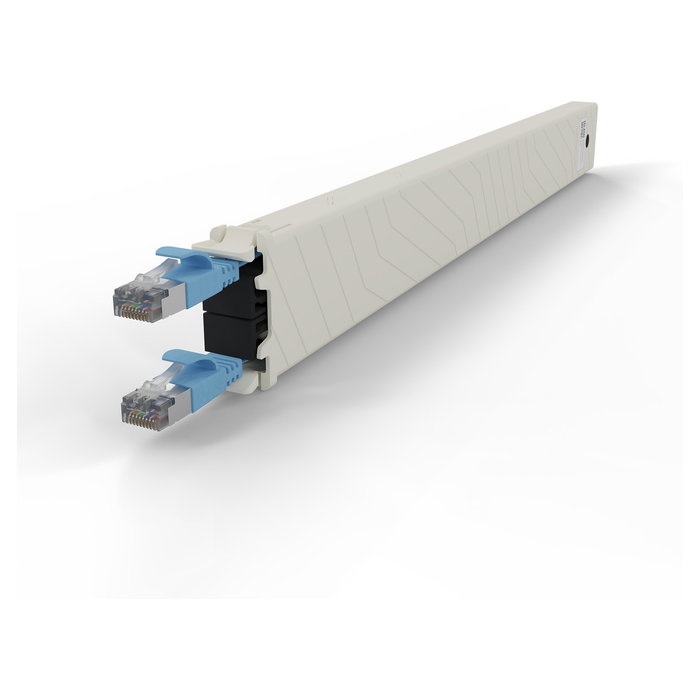 PATCHBOX patchbox.one Kupferkassette 8RU (0,8 m), Cable de Red Cat. 6a U/FTP STP, PoE Activo, Azul, RJ-45