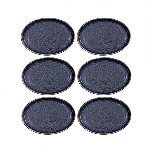 Summa Moon Blue Fuente Oval Azul (Set de 6) 23x17 cm