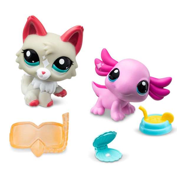 Bandai BF00525 Pack 2 Figuras Mascotas Littlest Pet Shop con Accesorios