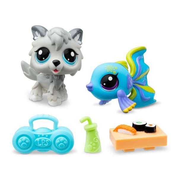 Bandai BF00525 Pack 2 Figuras Mascotas Littlest Pet Shop con Accesorios