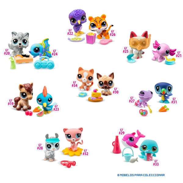 Bandai BF00525 Pack 2 Figuras Mascotas Littlest Pet Shop con Accesorios