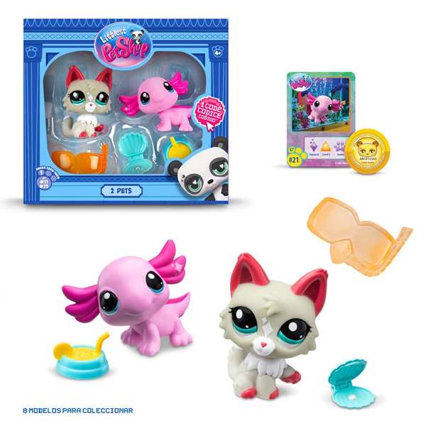 Bandai BF00525 Pack 2 Figuras Mascotas Littlest Pet Shop con Accesorios