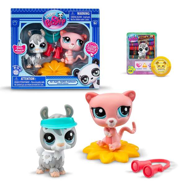 Bandai BF00525 Pack 2 Figuras Mascotas Littlest Pet Shop con Accesorios