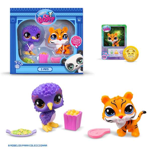 Bandai BF00525 Pack 2 Figuras Mascotas Littlest Pet Shop con Accesorios
