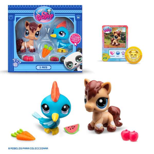 Bandai BF00525 Pack 2 Figuras Mascotas Littlest Pet Shop con Accesorios
