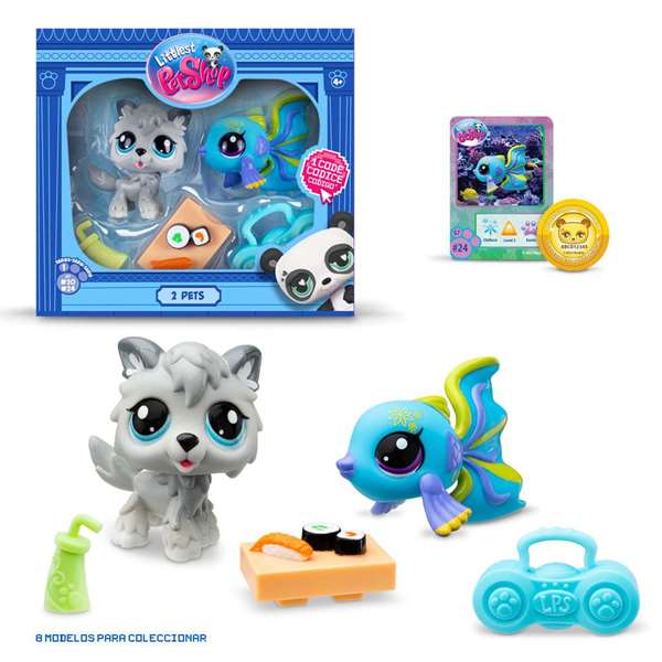 Bandai BF00525 Pack 2 Figuras Mascotas Littlest Pet Shop con Accesorios