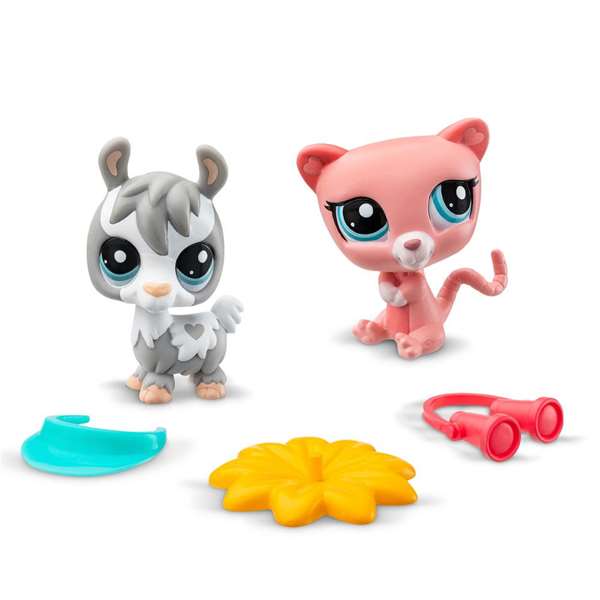 Bandai BF00525 Pack 2 Figuras Mascotas Littlest Pet Shop con Accesorios