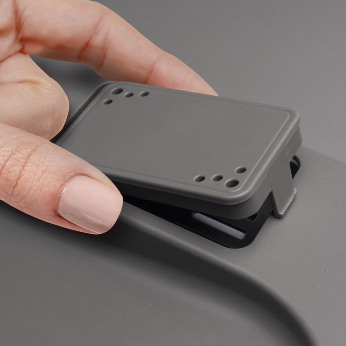 Emuca Contenedores para cajón de cocina Recycle con tapa anti olores, Altura 266, 2x15litros, Plástico gris antracita