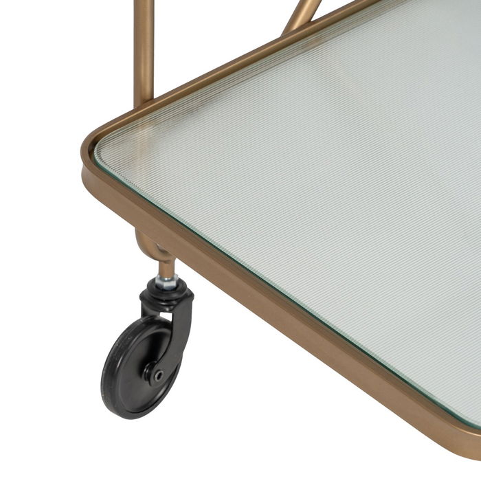 Camarera Ruedas Oro Metal-Cristal 61 X 40 X 70 cm