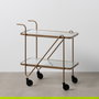 Camarera Ruedas Oro Metal-Cristal 61 X 40 X 70 cm
