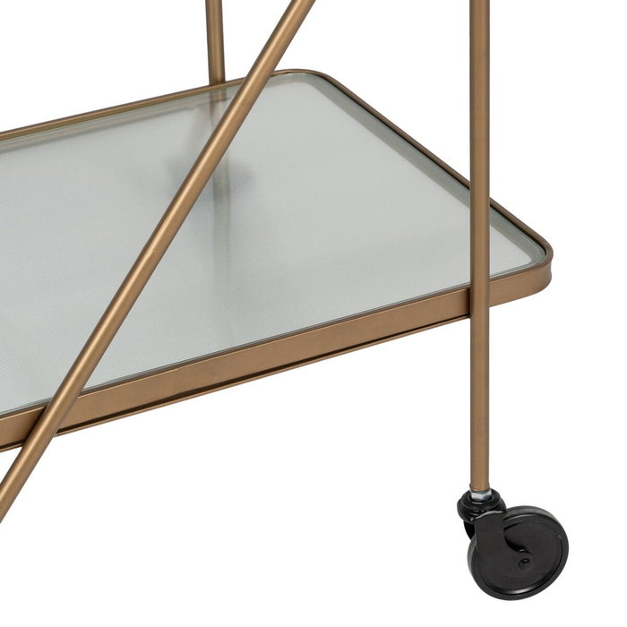 Ixia Camarera con Ruedas Oro Metal-Cristal 61 x 40 x 70 cm Ixia Camarera con Ruedas Oro Metal-Cristal 61 x 40 x 70 cm