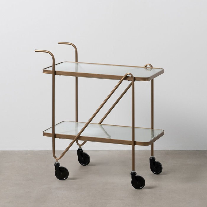 Ixia Camarera con Ruedas Oro Metal-Cristal 61 x 40 x 70 cm Ixia Camarera con Ruedas Oro Metal-Cristal 61 x 40 x 70 cm