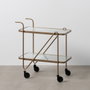 Ixia Camarera con Ruedas Oro Metal-Cristal 61 x 40 x 70 cm