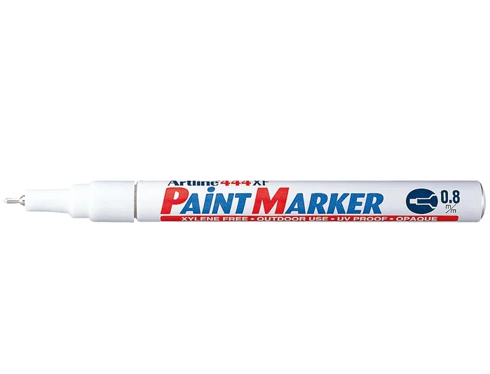Artline Rotulador Marcador Permanente EK-444 XF Blanco Punta Redonda 0.8 mm para Metal Caucho y Plástico