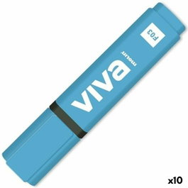 Molin Marcador Fluorescente Viva Azul (Set de 10)