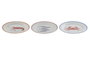 DKD Home Decor Set de Platos Llanos de Porcelana AIGUABLAVA Multicolor Surtido de 3