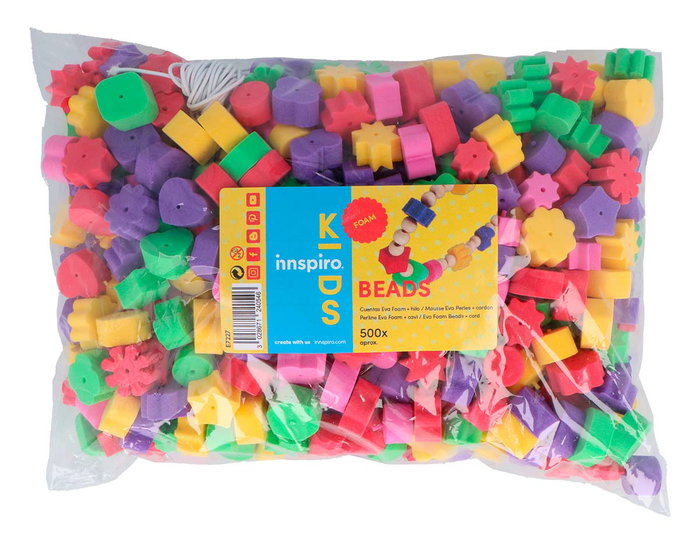 Innspiro Cuentas de Goma Eva de Formas y Colores Mixtos con Cordón