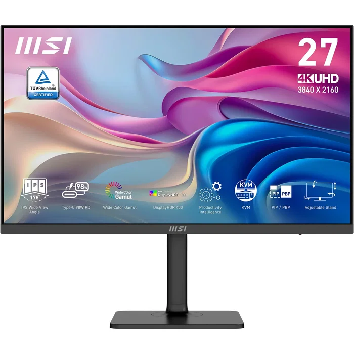 MSI Modern MD272UPHG 27 Pulgadas 4K UHD IPS 60Hz 4ms HDMI DisplayPort USB-C Black