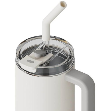Xiaomi Straw Mug Termo con Pajita, Modelo XMXGB01PL, Botella Aislante de Acero Inoxidable 316L, Capacidad 1000ml (1L), Color Blanco