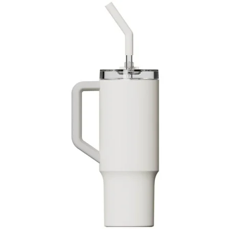 Xiaomi Straw Mug Termo con Pajita, Modelo XMXGB01PL, Botella Aislante de Acero Inoxidable 316L, Capacidad 1000ml (1L), Color Blanco