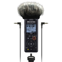 OM SYSTEM LS-P5 Kit Grabador de audio estéreo PCM lineal con TRESMIC II, Negro