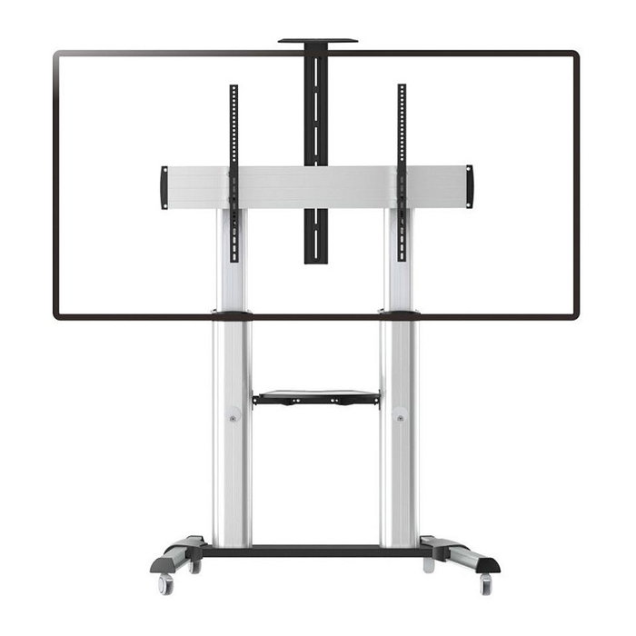 ROLINE 17.03.1261 Soporte de TV/Pantalla LCD de Pie para 60 a 100 Pulgadas, Hasta 100 kg, Color Plata, Ajuste de Altura 120-165 cm