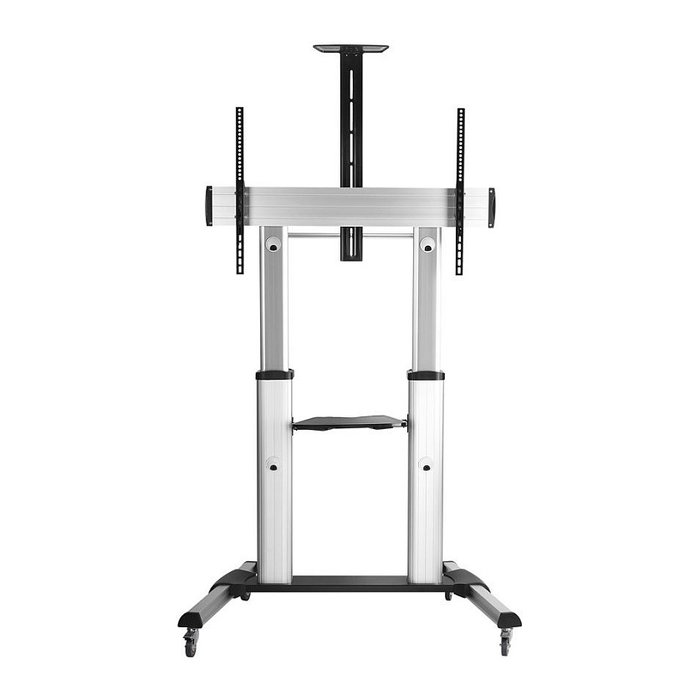 ROLINE 17.03.1261 Soporte de TV/Pantalla LCD de Pie para 60 a 100 Pulgadas, Hasta 100 kg, Color Plata, Ajuste de Altura 120-165 cm