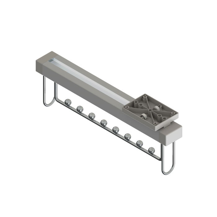 HERRAJES ALK Serie Óptima 9 Perchero Frontal Extraíble Cromo con 9 Perchas - Capacidad 30kg