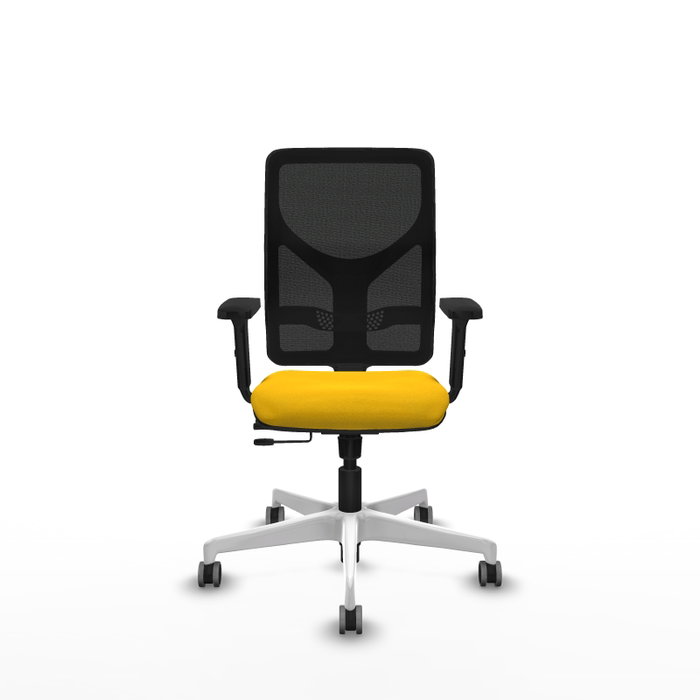 PIQUERAS Y CRESPO Silla de oficina Motilla con mecanismo Sincro/Traslack, Amarillo y Negro