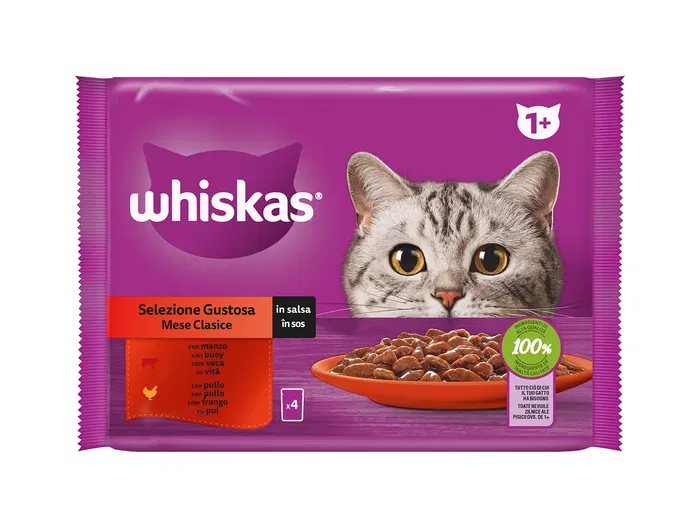 Whiskas Seleccion Carnés Clásica - Comida Húmeda para Gatos - 13 Sobres de 4x85 gr - Lata de Alimento Whiskas Seleccion Carnés Clásica - Comida Húmeda para Gatos - 13 Sobres de 4x85 gr - Lata de Alimento