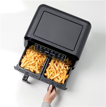 Ariete 4623 Freidora de Aire Dual 8L (4L + 4L) con 2 Cestas y 8 Programas Preestablecidos