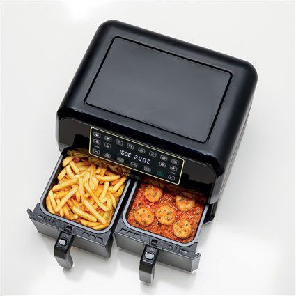 Ariete 4623 Freidora de Aire Dual 8L (4L + 4L) con 2 Cestas y 8 Programas Preestablecidos