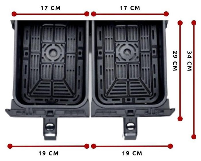 Ariete 4623 Freidora de Aire Dual 4L + 4L Negro