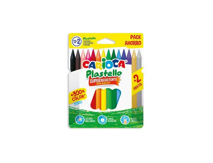 Carioca Plasticeras Plastello Colores Surtidos 12+2 Unidades