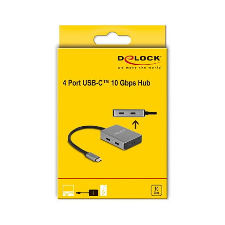 DeLOCK Concentrador USB Type-C 10 Gbps de 4 Puertos 64249