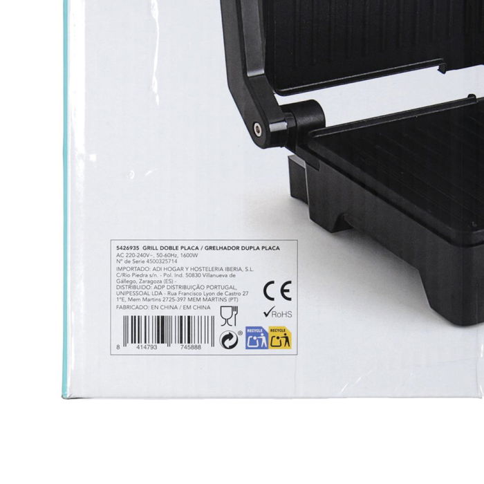 Grill Doble Placa Gallery DCook 1600 W (4 Unidades)