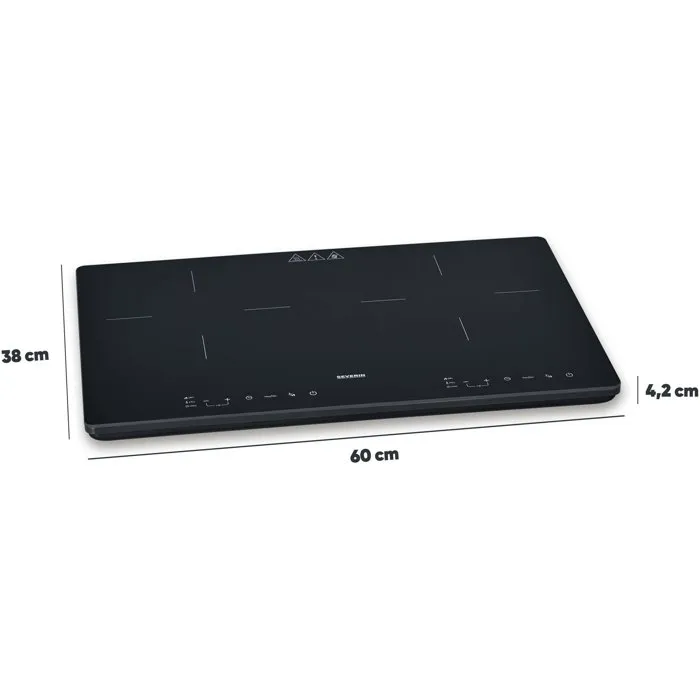 Severin DK1033 Placa de Inducción Portátil, 2 Quemadores, 60 x 38 cm, Negra