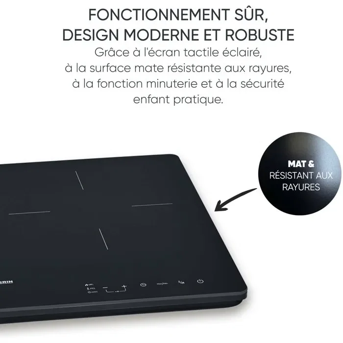 Severin DK1033 Placa de Inducción Portátil, 2 Quemadores, 60 x 38 cm, Negra