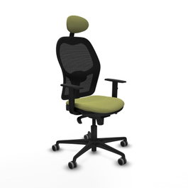 PIQUERAS Y CRESPO Silla de oficina Jorquera con mecanismo Sincro, Verde oliva y Negro