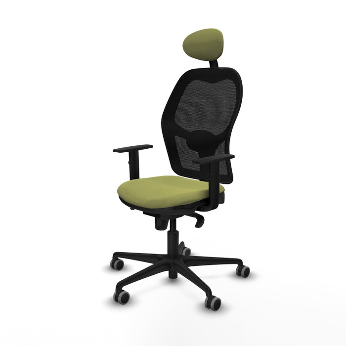 PIQUERAS Y CRESPO Silla de oficina Jorquera con mecanismo Sincro, Verde oliva y Negro