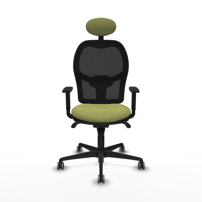 PIQUERAS Y CRESPO Silla de oficina Jorquera con mecanismo Sincro, Verde oliva y Negro