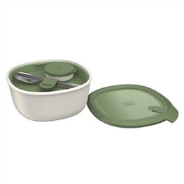 Berghoff 3950221 Conjunto Ensaladera Picnic con Cubiertos Acero Inox y Recipiente para Salsas, Apta Congelador, Microondas y Lavavajillas, Ideal para Llevar al Trabajo