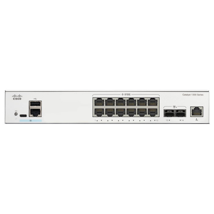 Cisco CATALYST 1300 Switch Gestionado de Red con 12 Puertos 10GE y 2 Puertos SFP+