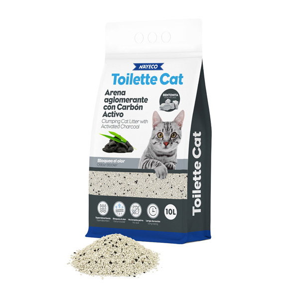 Nayeco Toilette Cat Arena Bentonita con Carbón Activo 10L