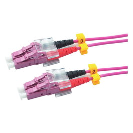 RED 2716-10-0019 Cable de Fibra Óptica Duplex LC/LC OM4 5 m, Violeta, Full Duplex, LSZH, para 850 nm