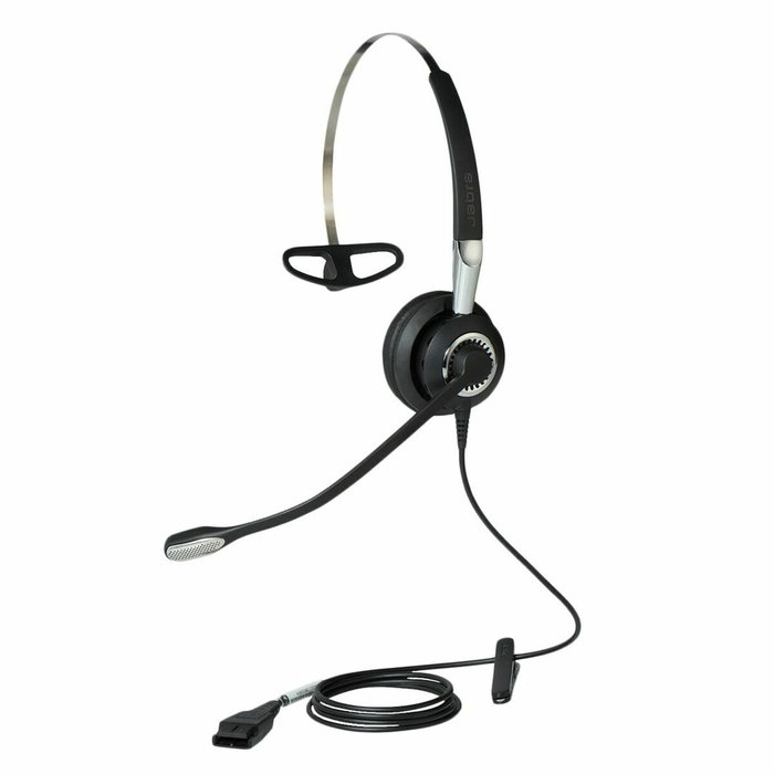Jabra BIZ 2400 II Auriculares Mono UNC 3in1 Alámbricos para Oficina y Centro de Llamadas con Micrófono Boom y Cancelación de Ruido, Negro y Plata